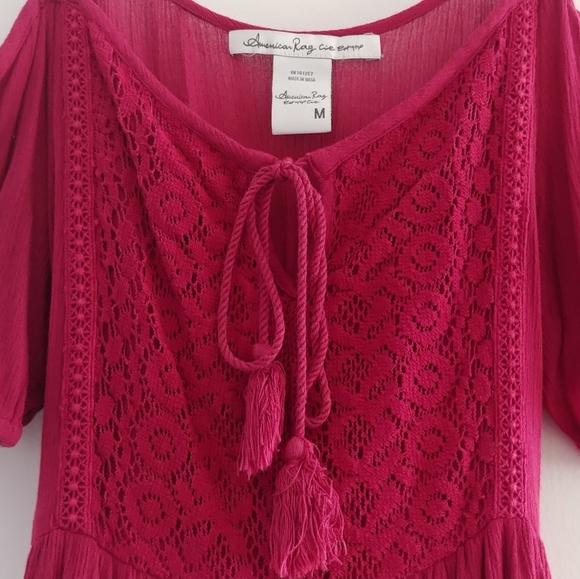 Red American Rag Off-Shoulder Dress NWoT - Picture 4 of 8